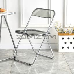 Fashion Acrylic Transparent Folding Chair Restaurant Household Dining Chairs Office Folding Chair Modern Clear Stool