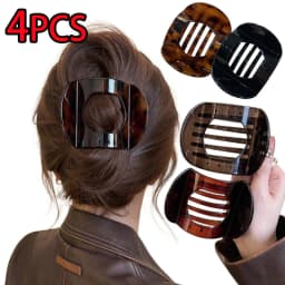 New Flat Hair Clip Claws Hair Accessories Korean Acetic Acid Women's Spoon Crab Hair Clip Leopard Hair Clip Top Simple Headpiece