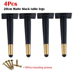 4Pcs Furniture Table Legs Load 800KG Metal Tapered Sofa Cupboard Cabinet Leg Feet H:10/12/15/20/25/30/35CM With Mounting Screws