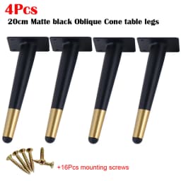 4Pcs Furniture Table Legs Load 800KG Metal Tapered Sofa Cupboard Cabinet Leg Feet H:10/12/15/20/25/30/35CM With Mounting Screws