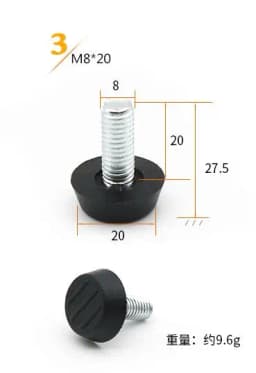 8pc/pack Height Adjustable Leveling Chair Leg Feet Furniture Mat Screw-in Base Sofa Bed Cabinet Table Floor Protector