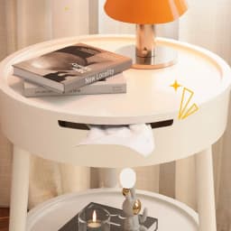 Sofa Side Coffee Shop Creative Cream Style Coffee Table Movable Living Room Bedside Table with Storage Tea Table Decoration