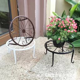1Pc Metal Plant Stand Flower Pot Base Holder Stool for Home Garden Indoor Outdoor Flower Plant Display Bonsai Holder