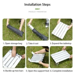 Lightweight Roll Table Mini Folding Backpacking Fishing Picnic BBQ Outdoor Table Aluminum Living Room Dining Table