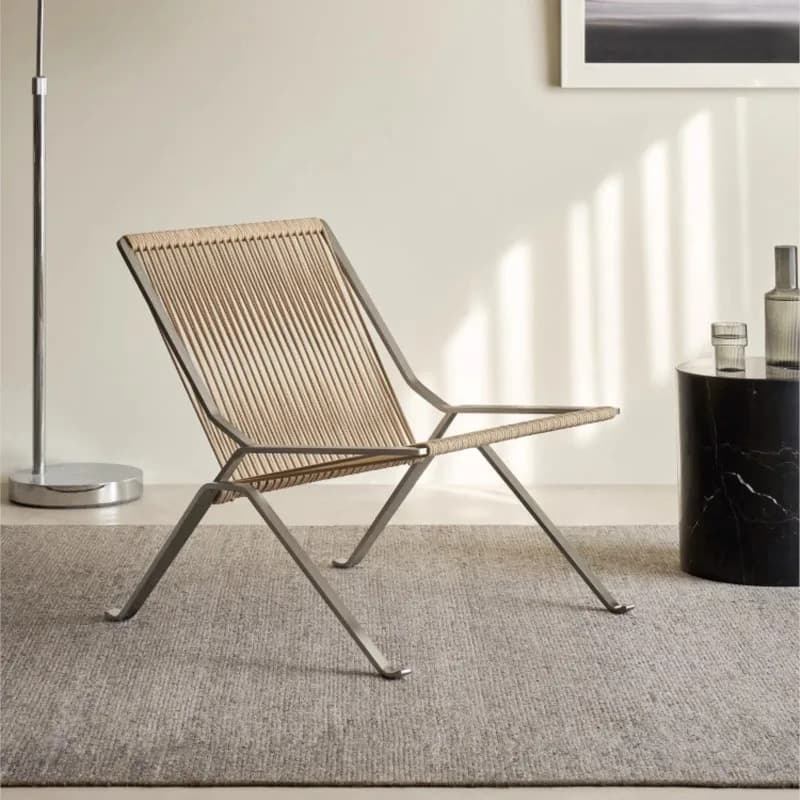 MOMO Bauhaus Single Lounge Chair Living Room Minimalist Rope Sofa Hotel Lounge Reception Chair Outdoor Woven Chair