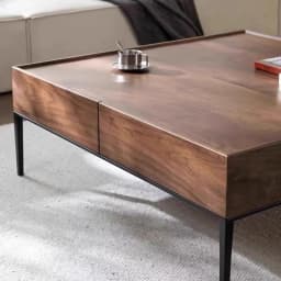 Modern Luxury Italian Coffee Table Living Room Walnut Color Design Living Room Side Table Drawer Storage Bedroom Furniture