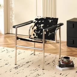 Le Corbusier Italian Style Single Sofa Chair Designer Vintage Single Chair Stainless Steel Leisure Chair