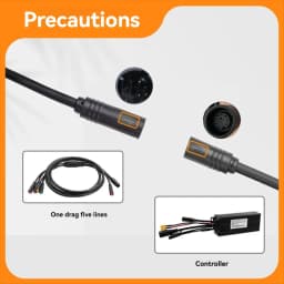 BAAU Electric Bicycle Cable 1TO5 Waterproof Cable Leads Wires for KT Controller Motor Throttle Brake Display