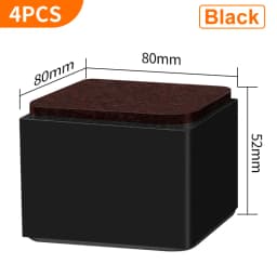 Bed Furniture Square Risers Solid Steel Bed Furniture Post Lifts Protect Floors Anti Scratch Wood and Carpet Surface Heavy Duty