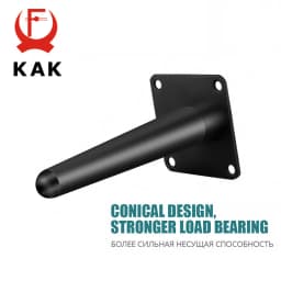 KAK 4pcs Gold Furniture Legs Black Cold Rolled Steel Table Feet Sofa Bed Leg Replacement 800KG Heavy Duty Furniture Hardware