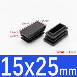 Black Square Plastic Black Blanking End Cap Pipe Plug Foot Furniture Inner Plug Cover 10x10mm ~ 100x100mm