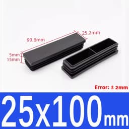 Black Square Plastic Black Blanking End Cap Pipe Plug Foot Furniture Inner Plug Cover 10x10mm ~ 100x100mm