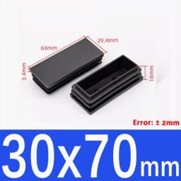 Black Square Plastic Black Blanking End Cap Pipe Plug Foot Furniture Inner Plug Cover 10x10mm ~ 100x100mm