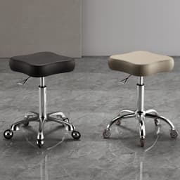 Height Adjustable Swivel Stool with Wheels PU Leather Rolling Stool for Home Kitchen Salon Nail Studio Ergonomic Barber Chair
