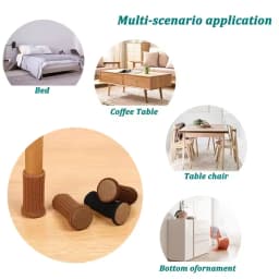 24Pcs Knitted Silent Furniture Legs Socks High Elastic Feet Socks Floor Protectors with Anti-Slip Pads Thick Chair Feet Covers