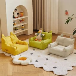 Solid Color Sofa Chair Cartoon Seat Children Sofa Lazy Cat Bean Bag Environ Mentally Friendly Portable Sofa Bedroom Furniture