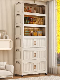 MultiFunctional Room Storage Cabinet with Double Doors Multiple Layers Thickened Design for Home Living Room Miscellaneous Goods