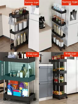 3/4 Layer Rolling Utility Cart, Bathroom Storage Rack With Wheels,Bathroom Storage Organizer, Multi-purpose Utility Cart
