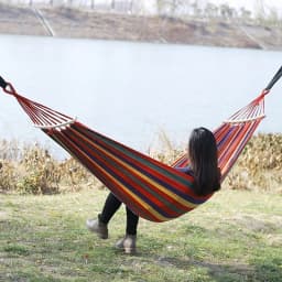 Hammock Leisure Durable Single Travel Swing Chair Hanging Bed Casual Hammocks For Patio Garden Backyard Outdoor Indoor With Bag