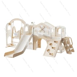 Indoor slide swing 2-in-1 family multi-functional climbing frame
