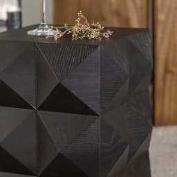 MOMO Black Antique Style Sofa Side Table for Living Room Balcony B&B Small Coffee Table Villa Model Room Corner Bedside
