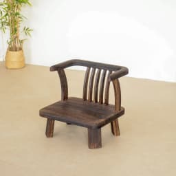 Solid Wood Chinese Vintage Lounge Chair Zen Courtyard Stool with Round Backrest & Oriental Tea Ceremony Seating for Balcony