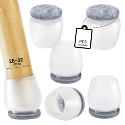 8PCS Grey Chair Leg Floor Protectors with Thick Wrap Felt Pads Silicone Furniture Foot Cover Table Feet Protect Floors