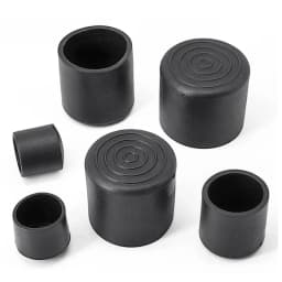  Black Round Soft PVC Table Chair Leg Tube Cap Anti-Skid Floor Protector Caps 6mm-76mm Floor Protector Pads