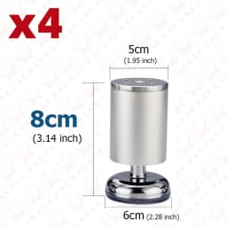 KAK 4pcs Aluminum Alloy Furniture Legs Adjustable Sofa Leg Table Feet Replacement 6-30CM Heavy Duty 400KG Furniture Support Leg