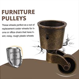 A04I Sofa Casters Round Sofa Heavy Duty Slides Swivel Casters 1.5 Inch Casters Retro Casters Furniture Pulleys,4 PCS