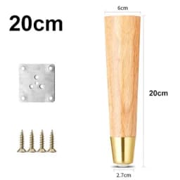 Brand New Furniture Legs ,For Cupboard Sofa Table TV Cabinet Stool Oak Feet With Pure Copper Protective Case Cone Feet Pack of 4