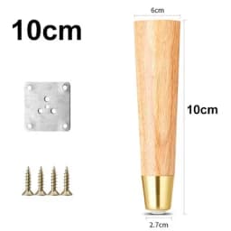 Brand New Furniture Legs ,For Cupboard Sofa Table TV Cabinet Stool Oak Feet With Pure Copper Protective Case Cone Feet Pack of 4