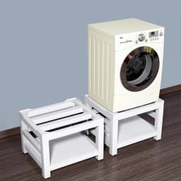 Universal Washing Machine Pedestal Stand with Storage Shelf Non-Slip Base for Top Load Heavy Duty Floor-standing Leveling Feet