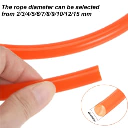 5M Polyurethane Round Smooth Surface PU Urethane Belt for Drive Transmission Meltable Cord 2/3/4/5/6/7/8/9/10/12/15mm Diameters