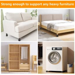 4/6Pcs Furniture Feet Leg Heightening Pads Round Rubber Risers Supports Up to 6000 lbs Lifts Table Chair Desk Sofa Protector