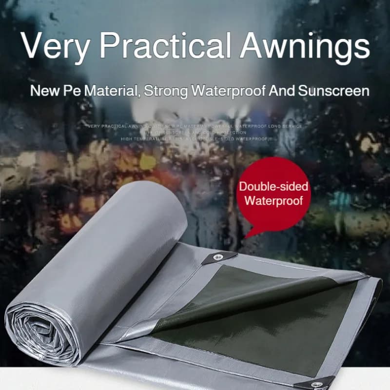 Thickened Waterproof PE Tarp Wear-resistant Rainproof Sun Shade Cloth Outdoor UV Resistant Tarpaulin for Garden Camping Tent