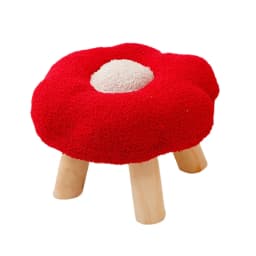 Wooden Small Foot Stool Non Slip Foot Rest Under Desk Footrest Ottoman Soft Stool for Playroom Apartment Porch Bedroom