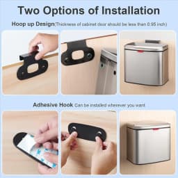 Hanging Stainless Steel Compost Bin 1.05 Gallon Wall Mounted Trash Can with Lid, Kitchen Cabinet Door Sink Garbage Can