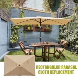 Outdoor Umbrella Replacement Canopy 6.6x10ft Patio Umbrella Replacement Canopy Heavy Duty Cantilever Parasol Top For Deck