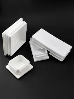 5/10/20Pcs White Rectangle/Square Blanking End Cap Table Leg Foot Pad Steel Pipe Insert Plug 13/15/16/19/20/25/30/32/35mm~200mm