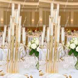 wedding table candlestick holder sliver Gold Metal CandleHolder Stand Table backdrop stick Centerpieces
