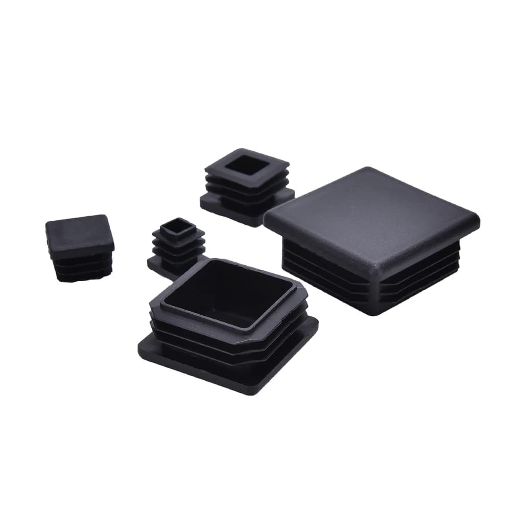 10Pcs Chair Leg Plastic Blanking End Cap Square Tube Insert Black 15mm 20mm 25mm 30mm 40mm 50mm