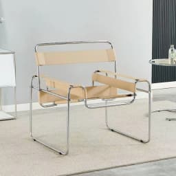 Vasily Chair Designer Single Used Casual Sofa Chair Stainless Steel Saddle Leather Living Room Balcony Study Chair Sofa Chairs