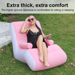 1PC Inflatable Recliner, Foldable Bedroom Living Room Lounge Chair, Indoor Sofa Recliner With Armrests, Outdoor Recliner