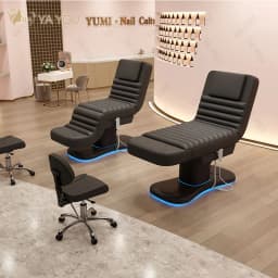 Electric Massage Bed With LED Light And PU Upholstery For Lash Facial Therapy Salon Spa And Beauty Clinic Use