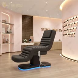 Electric Massage Bed With LED Light And PU Upholstery For Lash Facial Therapy Salon Spa And Beauty Clinic Use