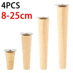 4Pcs Solid Wood Furniture Legs Oblique/Straight Table Sofa Cabinet Support Replacement Feet Non-slip Floor Protector Home