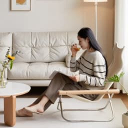 Foldable Chair for Small Spaces, Living Room, Balcony, Modern Lounge Chair for Home or Outdoor Use, Tear-Resistant Canvas Fabric