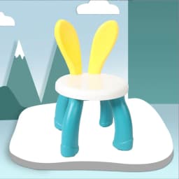 Adorable Rabbit Kindergarten Kids Chair Plastic Thickened Footboard Non-slip Furniture Children Stool for Indoor Toy Sofa Seat