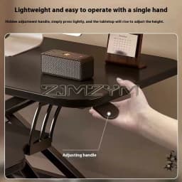 Height Adjustable 2 Tier Standing Desk Computer Stand Riser Pneumatic lifting Laptop Table Stand Workbench